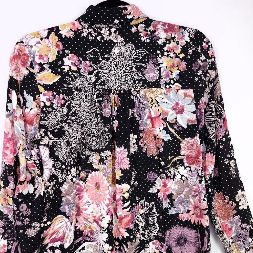 Anthropologie Maeve Autumnal Tunic Top Size XS Button Up Oversized Floral Boho - Picture 12 of 15